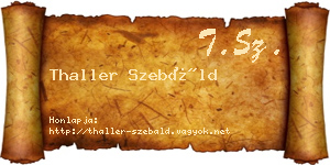 Thaller Szebáld névjegykártya